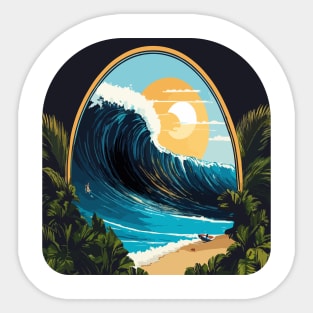 Beach wave t-shirt Sticker